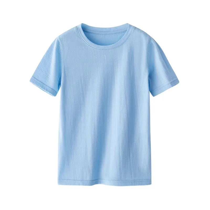 Light blue premium and breathable quick-dry merino wool T-Shirt for kids