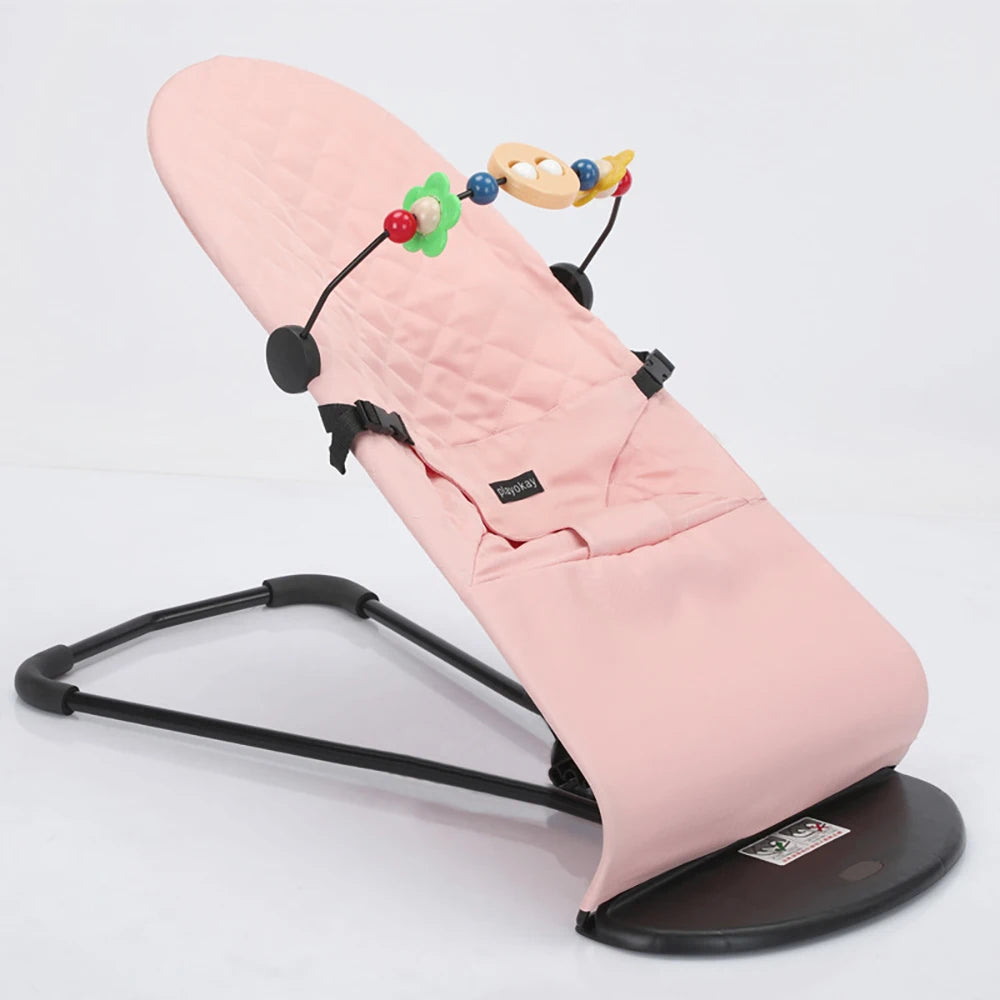 Pink babysitter with activity toy – perfect for babyshower gifts.